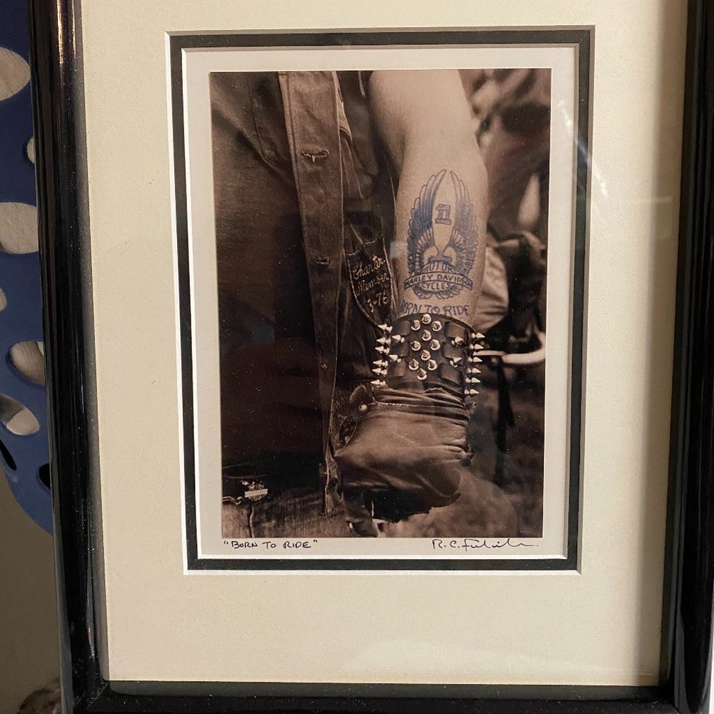 Harley Born to Ride Original Photo Print & Pen Set